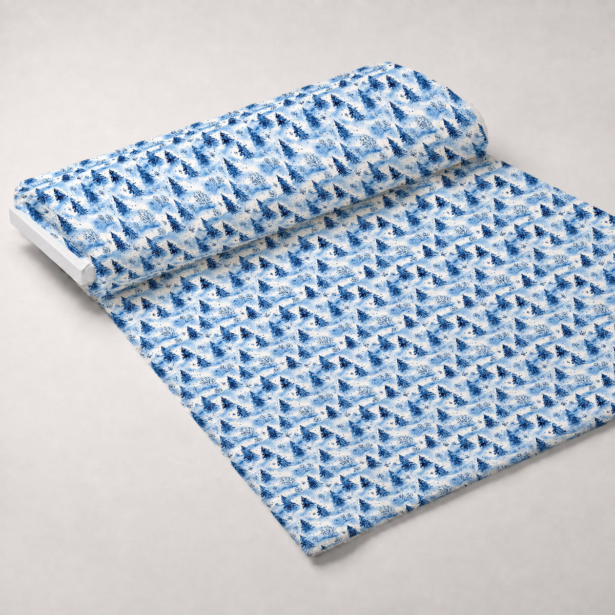 Winter Christmas Trees Minky Fabric — plush minky unrolled bolt preview (mv-minky-v1:bolt)
