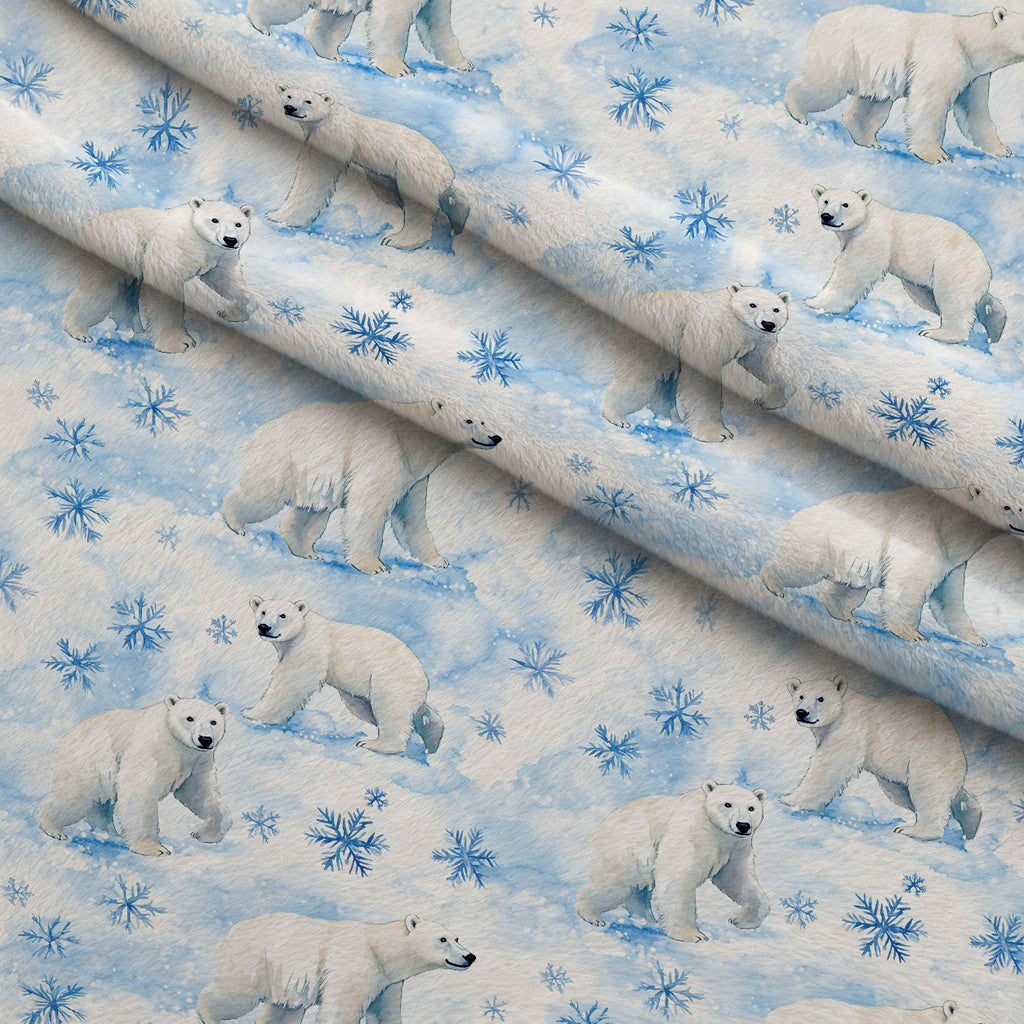 Winter Polar Bears Minky Fabric — plush minky folded close-up preview (mv-minky-v1:lying)