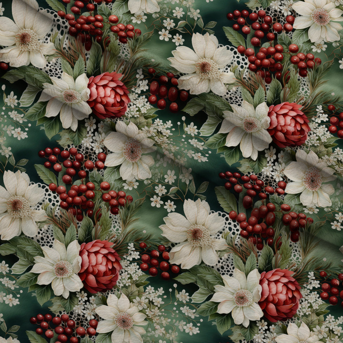 Winterberry Blooms Pattern 19 Minky Fabric — plush minky folded close-up preview (mv-minky-v1:lying)