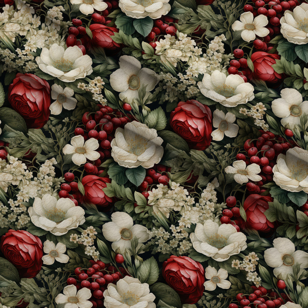 Winterberry Blooms Pattern 20 Minky Fabric — plush minky folded close-up preview (mv-minky-v1:lying)