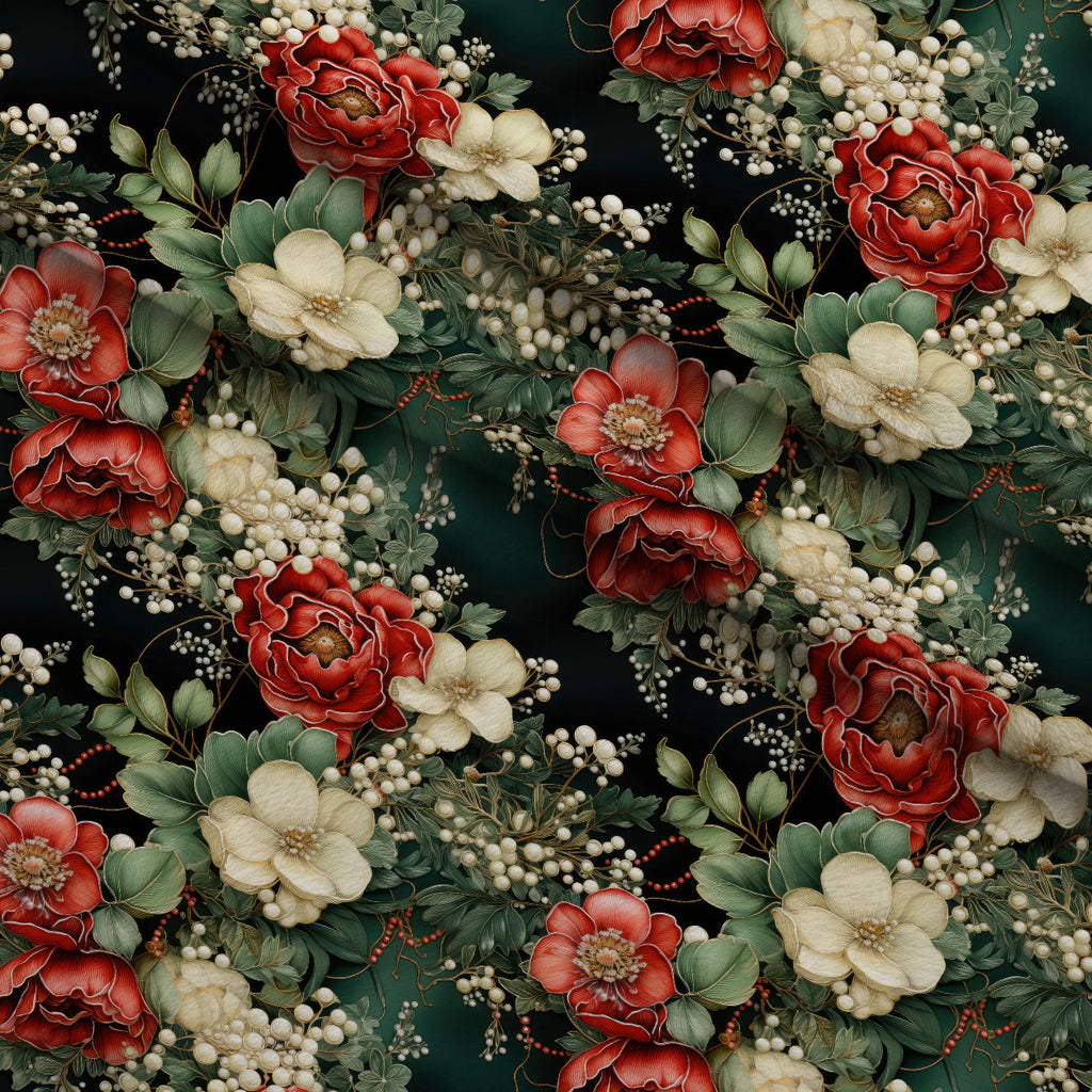 Winterberry Blooms Pattern 5 Minky Fabric — plush minky folded close-up preview (mv-minky-v1:lying)