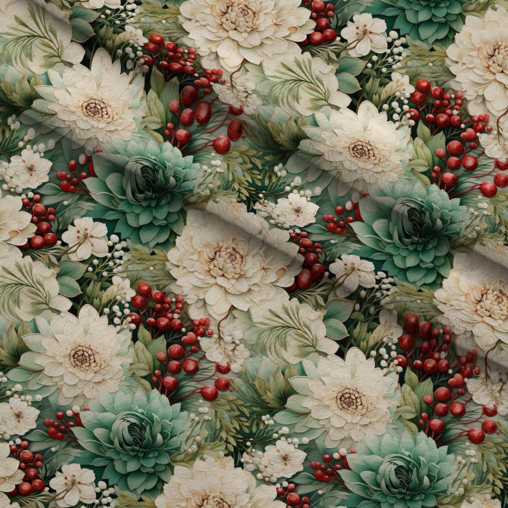 Winterberry Blooms Pattern 8 Minky Fabric — plush minky folded close-up preview (mv-minky-v1:lying)