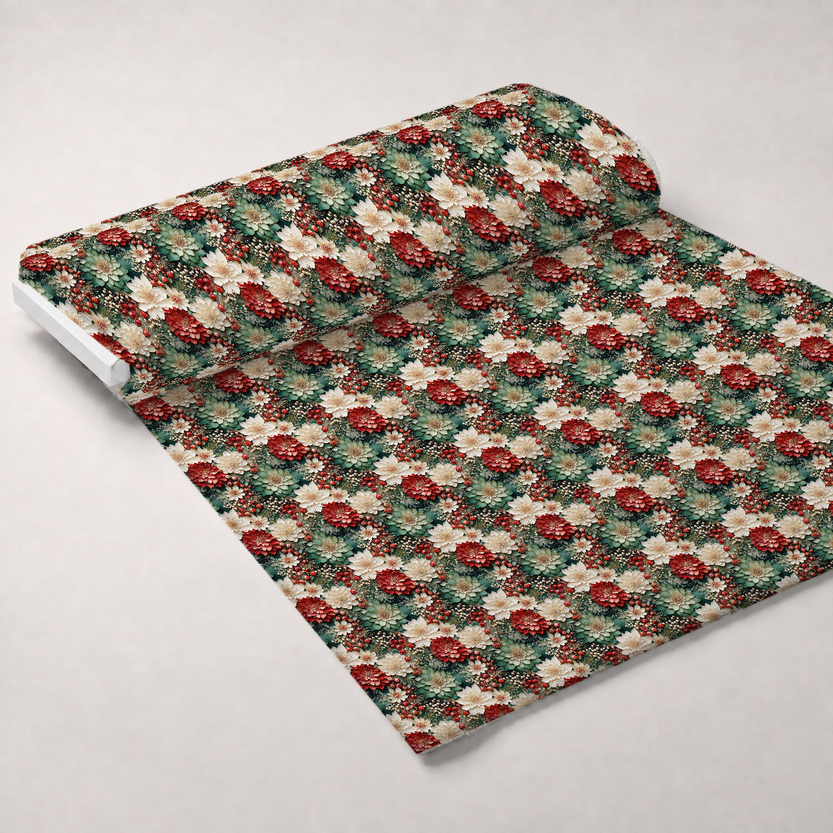 Winterberry Blooms Pattern 9 Minky Fabric — plush minky unrolled bolt preview (mv-minky-v1:bolt)