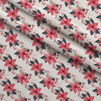 Winterberry Poinsettia Garden Pattern 1 Minky Fabric — plush minky folded close-up preview (mv-minky-v1:lying)