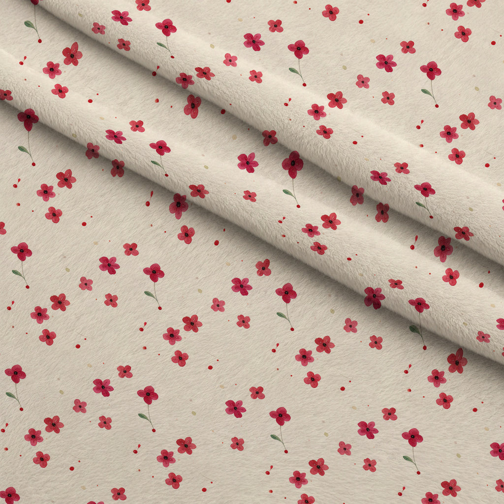 Winterberry Poinsettia Garden Pattern 12 Minky Fabric — plush minky folded close-up preview (mv-minky-v1:lying)