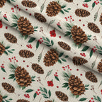 Winterberry Poinsettia Garden Pattern 14 Minky Fabric — plush minky folded close-up preview (mv-minky-v1:lying)