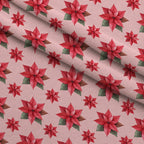 Winterberry Poinsettia Garden Pattern 20 Minky Fabric — plush minky folded close-up preview (mv-minky-v1:lying)