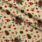 Winterberry Poinsettia Garden Pattern 22 Minky Fabric — plush minky folded close-up preview (mv-minky-v1:lying)