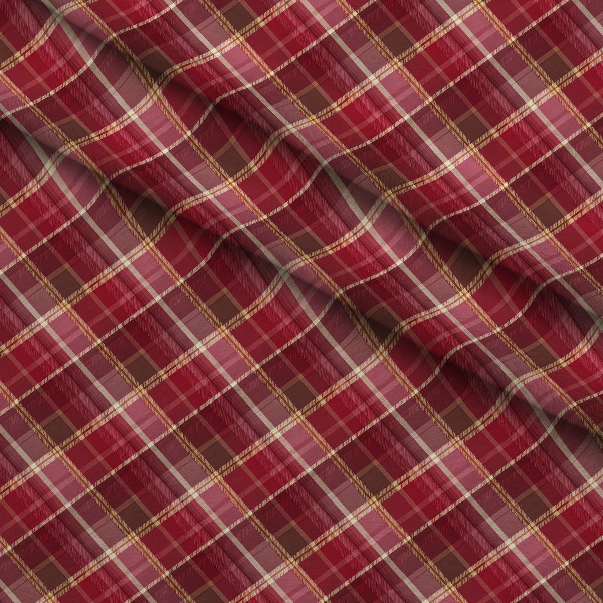 Winterberry Poinsettia Garden Pattern 3 Minky Fabric — plush minky folded close-up preview (mv-minky-v1:lying)