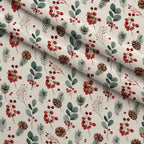 Winterberry Poinsettia Garden Pattern 4 Minky Fabric — plush minky folded close-up preview (mv-minky-v1:lying)