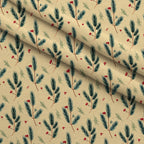 Winterberry Poinsettia Garden Pattern 7 Minky Fabric — plush minky folded close-up preview (mv-minky-v1:lying)