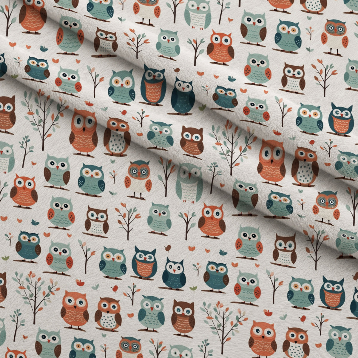 Woodland Hoots Pattern 11 Minky Fabric — plush minky folded close-up preview (mv-minky-v1:lying)