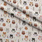 Woodland Hoots Pattern 12 Minky Fabric — plush minky folded close-up preview (mv-minky-v1:lying)