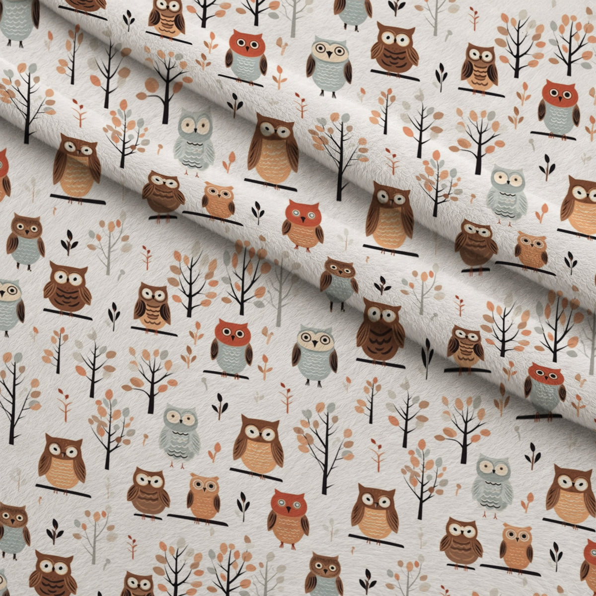 Woodland Hoots Pattern 4 Minky Fabric — plush minky folded close-up preview (mv-minky-v1:lying)