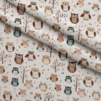 Woodland Hoots Pattern 5 Minky Fabric — plush minky folded close-up preview (mv-minky-v1:lying)