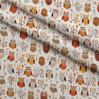 Woodland Hoots Pattern 6 Minky Fabric — plush minky folded close-up preview (mv-minky-v1:lying)