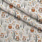 Woodland Hoots Pattern 8 Minky Fabric — plush minky folded close-up preview (mv-minky-v1:lying)