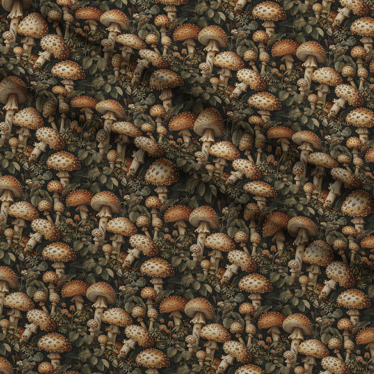 Woodland Toadstools Pattern 2 Minky Fabric — plush minky folded close-up preview (mv-minky-v1:lying)