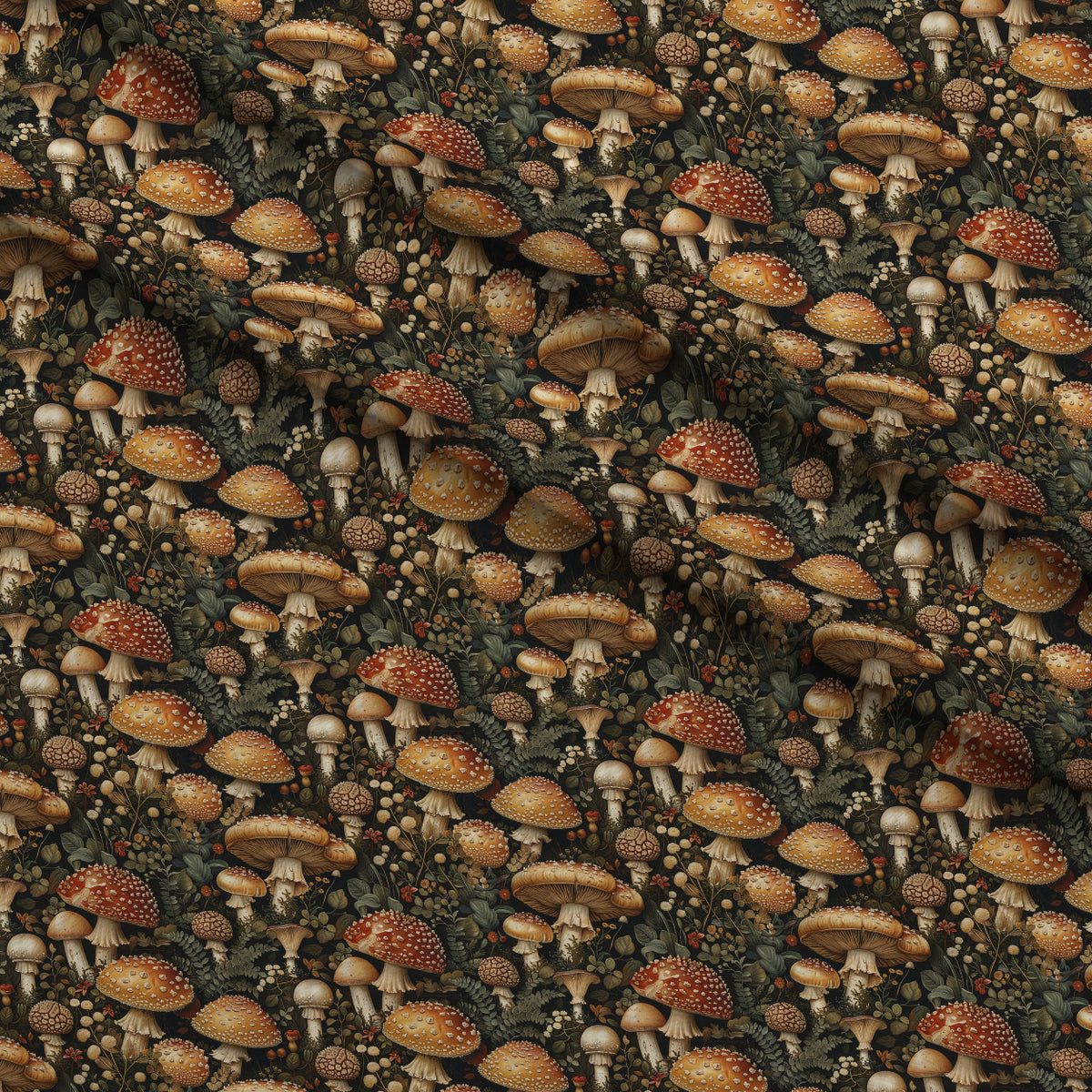 Woodland Toadstools Pattern 5 Minky Fabric — plush minky folded close-up preview (mv-minky-v1:lying)
