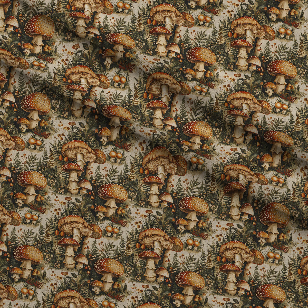 Woodland Toadstools Pattern 7 Minky Fabric — plush minky folded close-up preview (mv-minky-v1:lying)