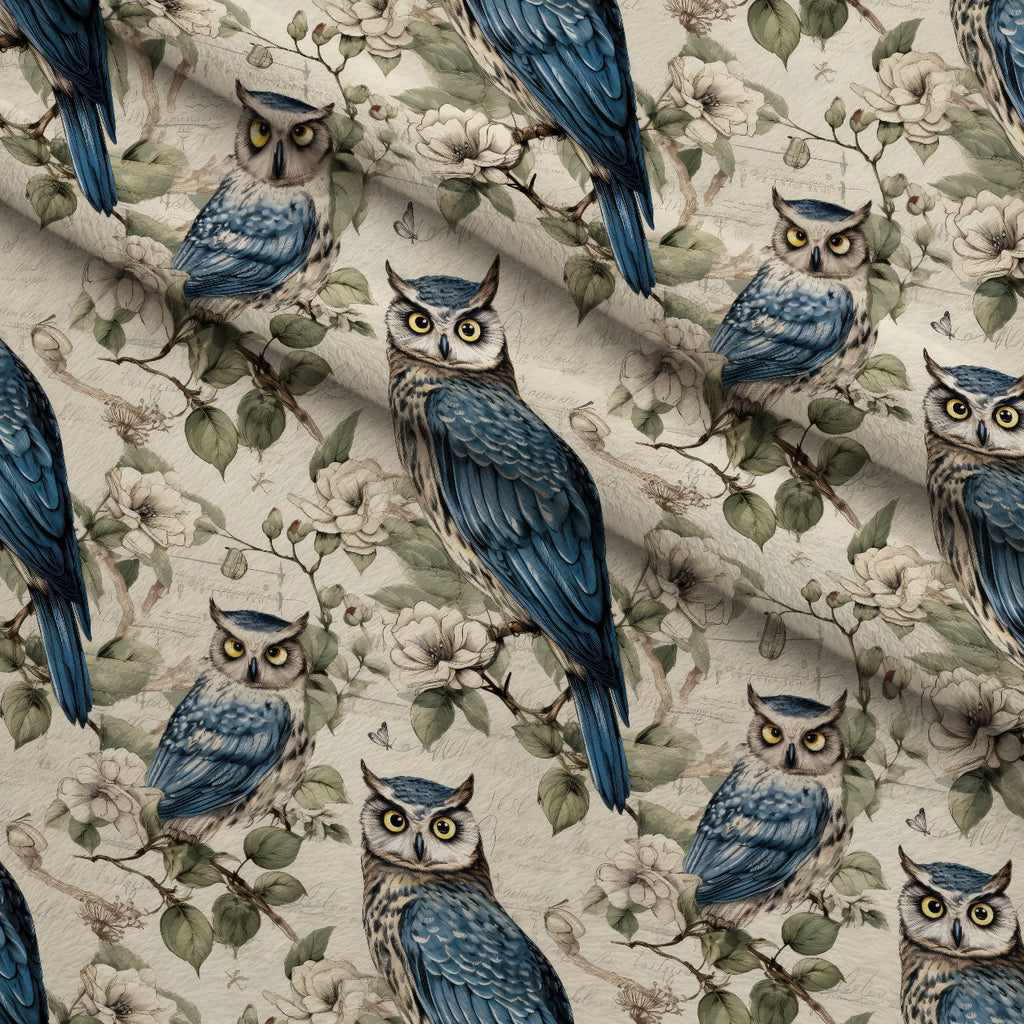 Woodland Watchers Pattern 1 Minky Fabric — plush minky folded close-up preview (mv-minky-v1:lying)