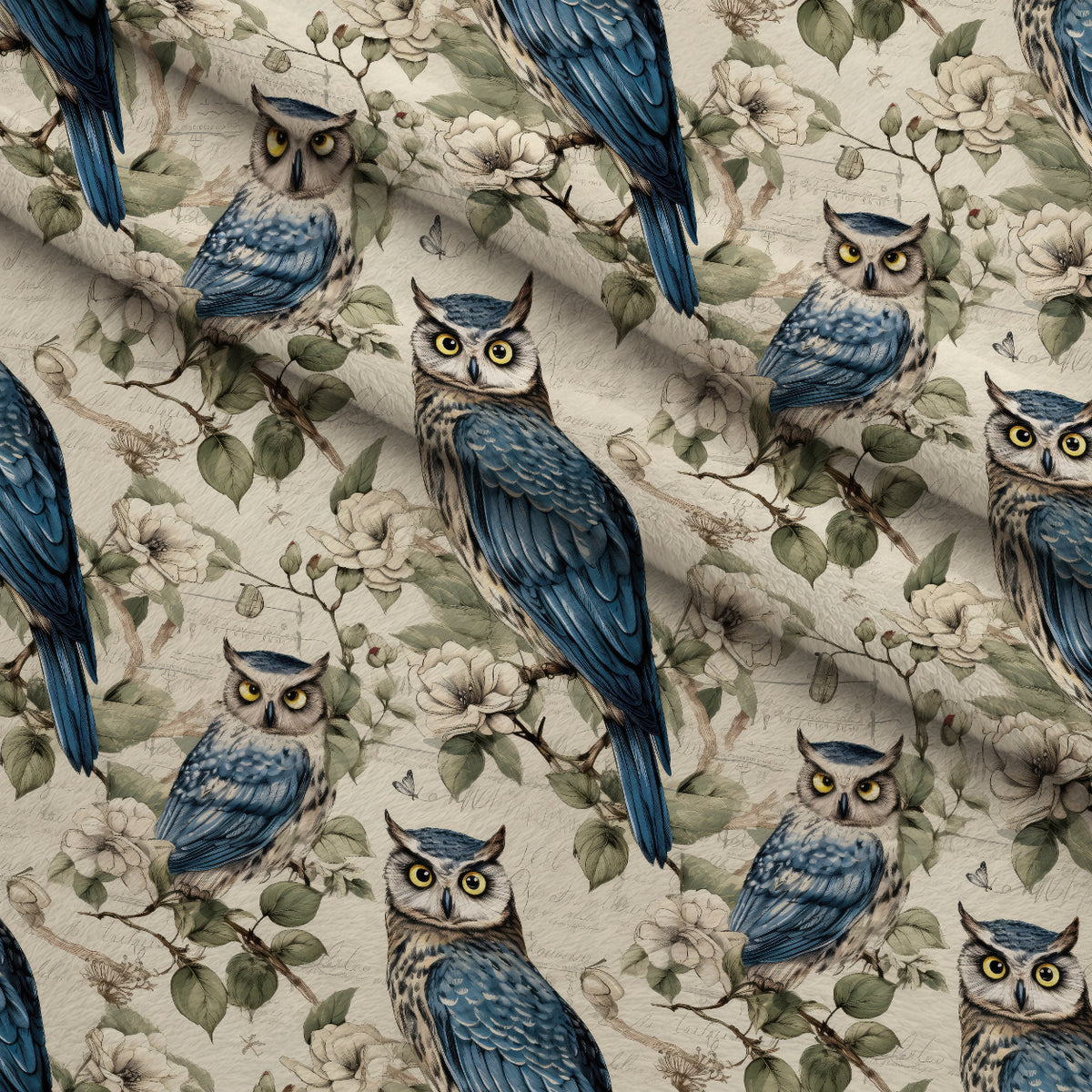 Woodland Watchers Pattern 1 Minky Fabric — plush minky folded close-up preview (mv-minky-v1:lying)