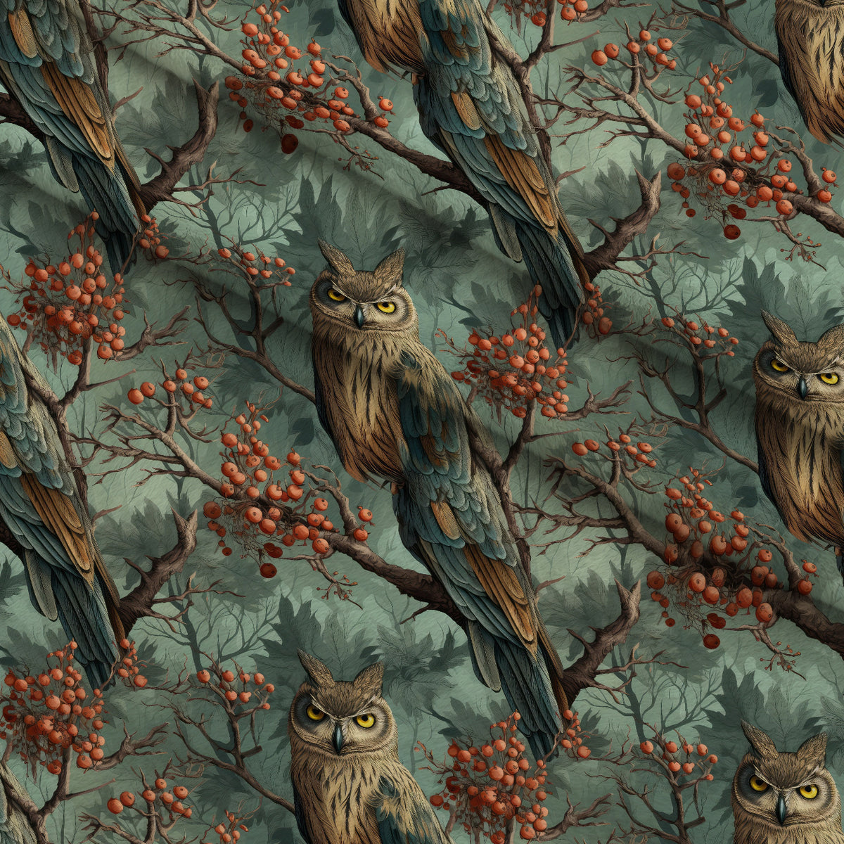 Woodland Watchers Pattern 2 Minky Fabric — plush minky folded close-up preview (mv-minky-v1:lying)