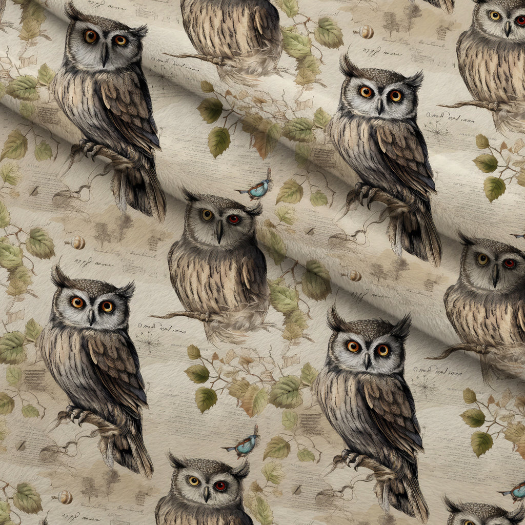 Woodland Watchers Pattern 6 Minky Fabric — plush minky folded close-up preview (mv-minky-v1:lying)