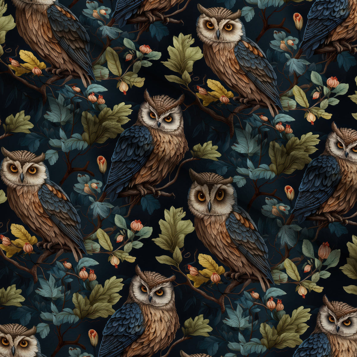Woodland Watchers Pattern 7 Minky Fabric — plush minky folded close-up preview (mv-minky-v1:lying)