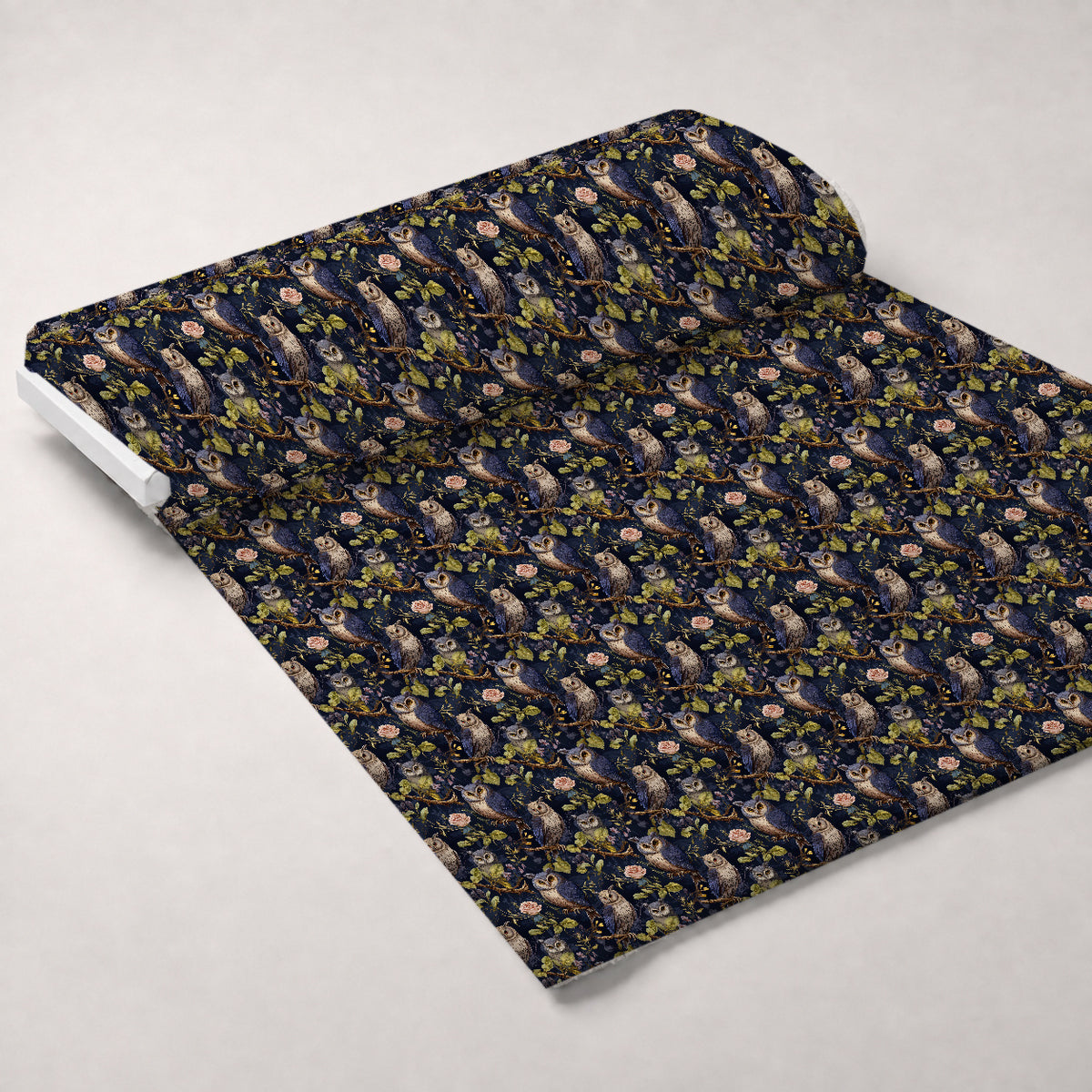 Woodland Watchers Pattern 8 Minky Fabric — plush minky unrolled bolt preview (mv-minky-v1:bolt)