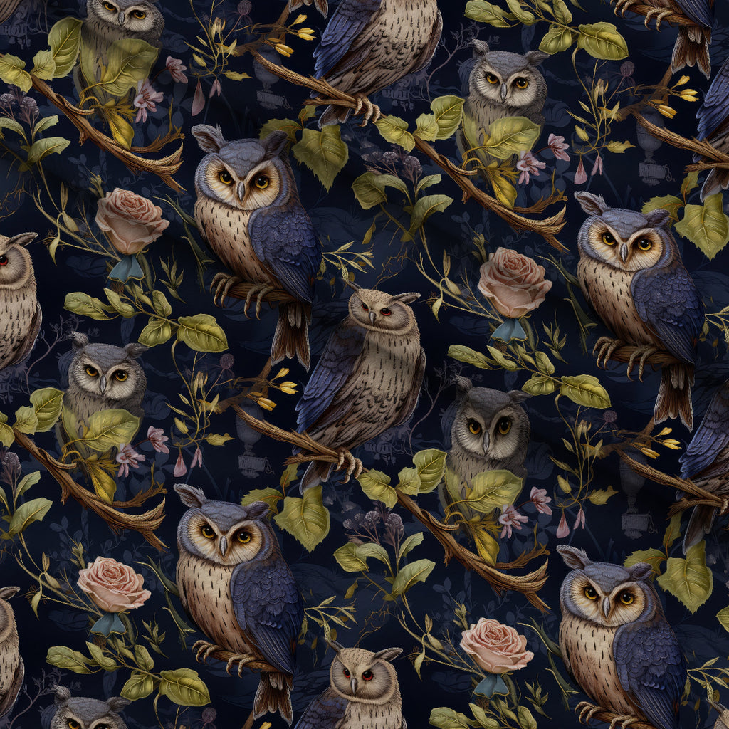 Woodland Watchers Pattern 8 Minky Fabric — plush minky folded close-up preview (mv-minky-v1:lying)