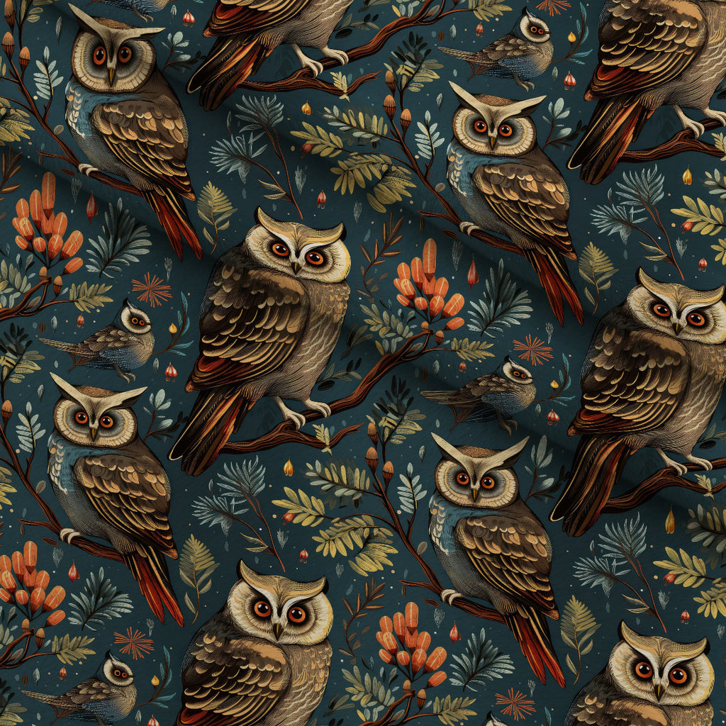 Woodland Watchers Pattern 9 Minky Fabric — plush minky folded close-up preview (mv-minky-v1:lying)