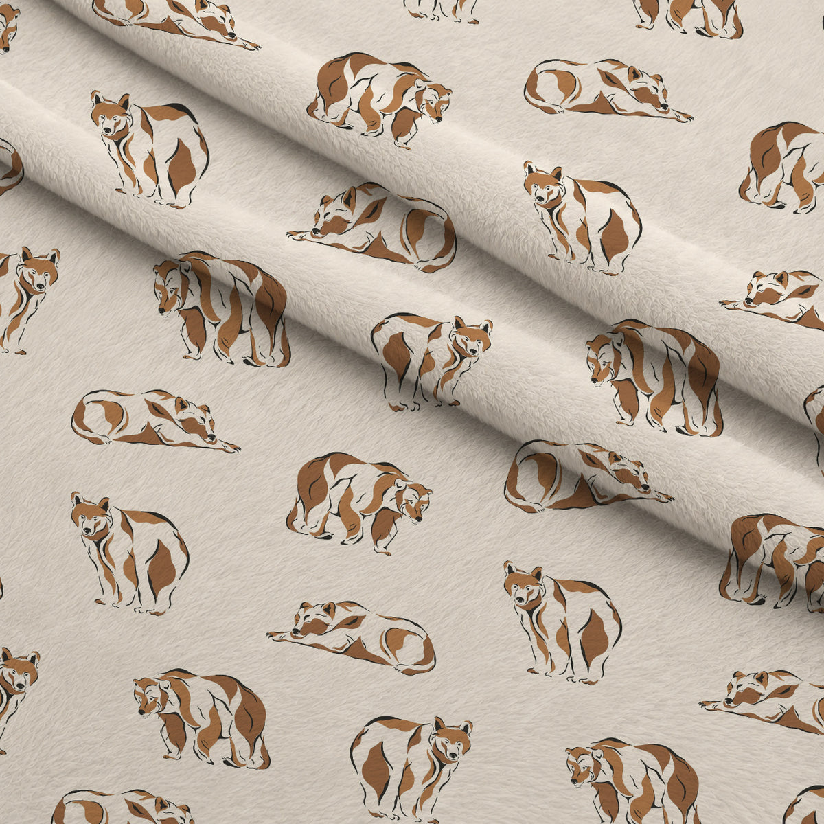 Woodland Wolves Pattern 4 Minky Fabric — plush minky folded close-up preview (mv-minky-v1:lying)