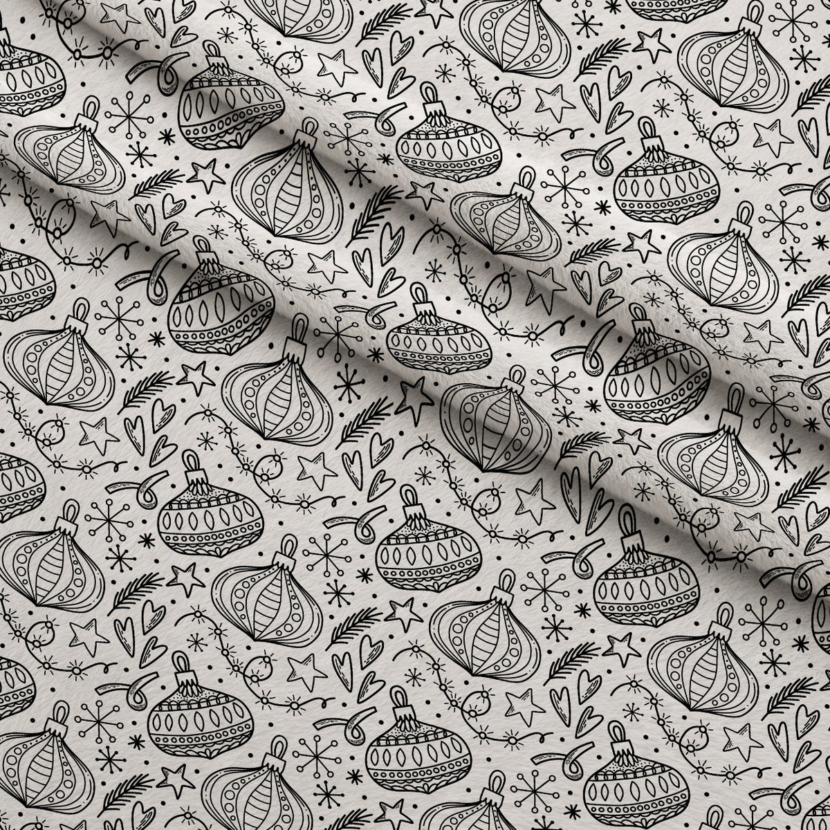 Yuletide Doodles Pattern 1 Minky Fabric — plush minky folded close-up preview (mv-minky-v1:lying)
