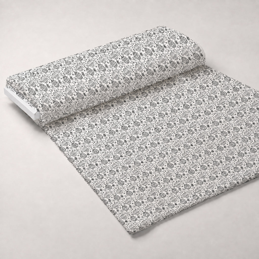 Yuletide Doodles Pattern 2 Minky Fabric — plush minky unrolled bolt preview (mv-minky-v1:bolt)