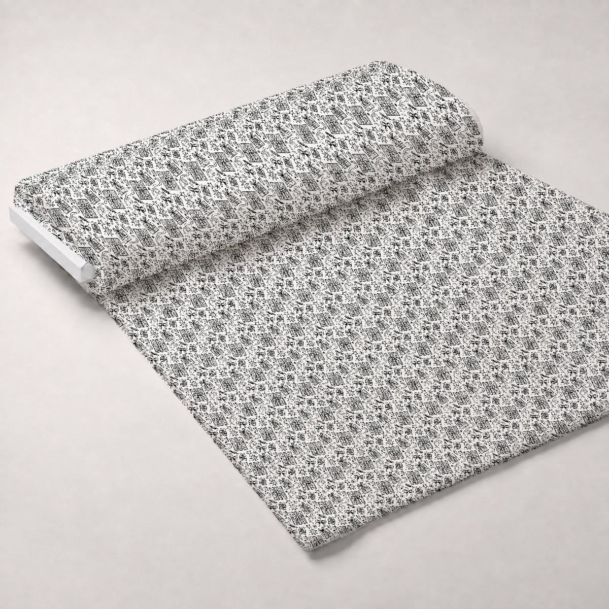 Yuletide Doodles Pattern 3 Minky Fabric — plush minky unrolled bolt preview (mv-minky-v1:bolt)