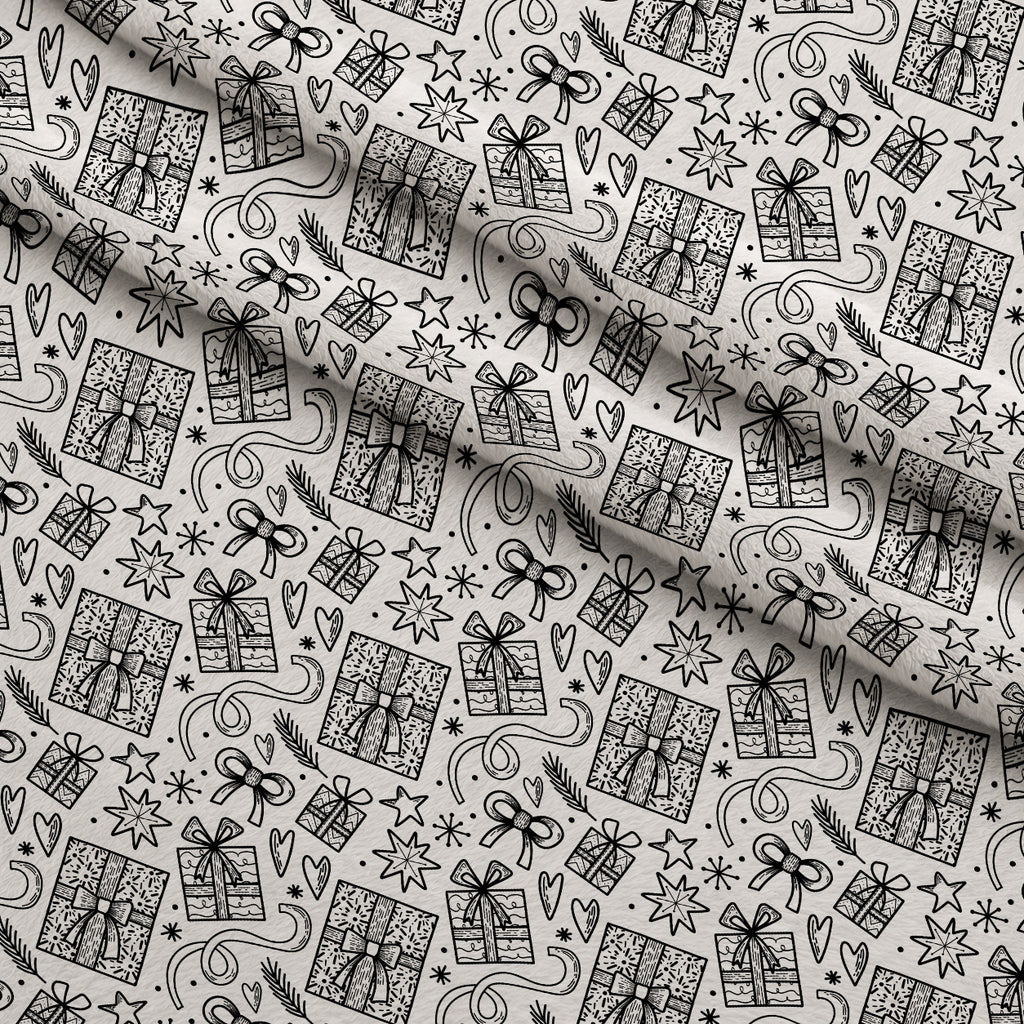 Yuletide Doodles Pattern 3 Minky Fabric — plush minky folded close-up preview (mv-minky-v1:lying)