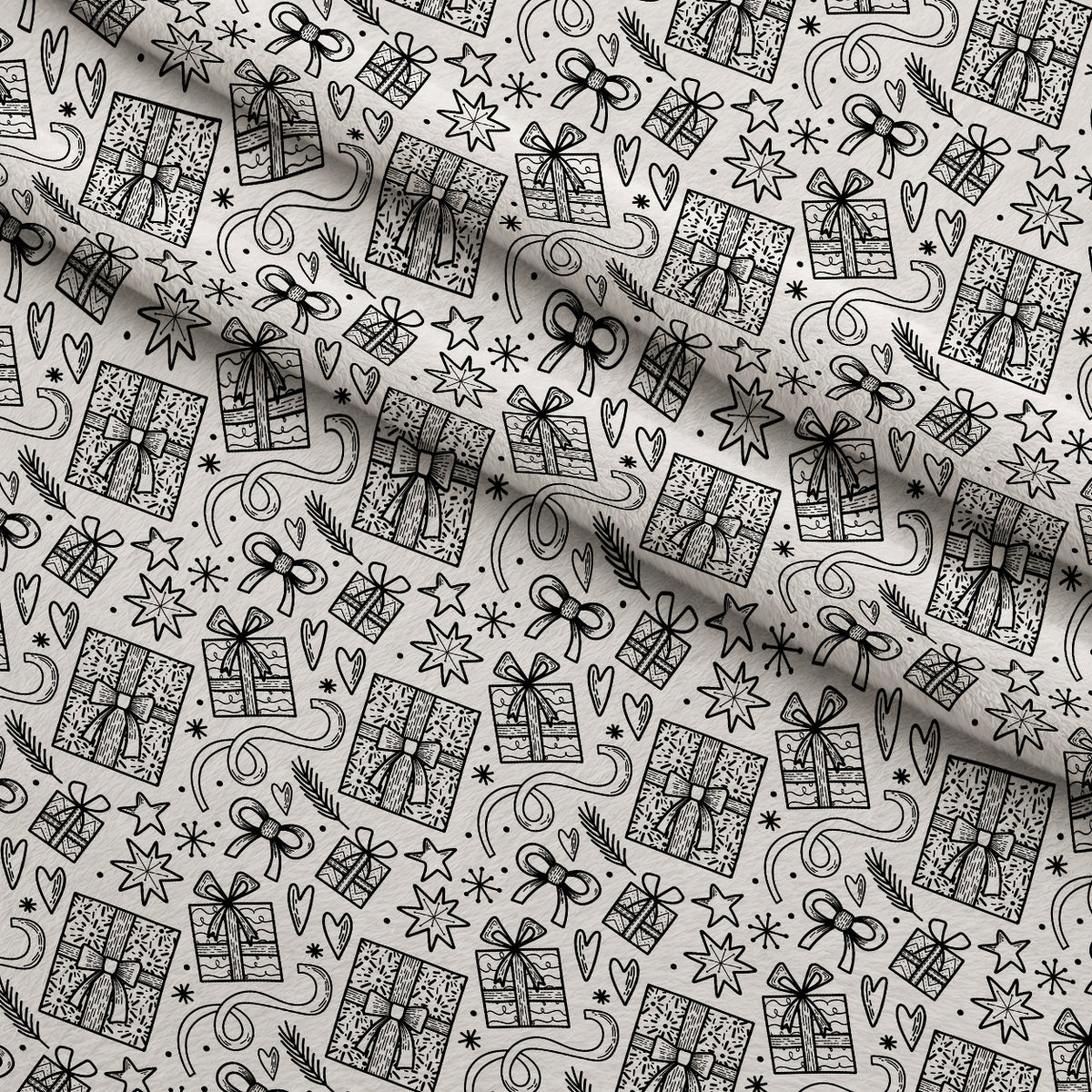 Yuletide Doodles Pattern 3 Minky Fabric — plush minky folded close-up preview (mv-minky-v1:lying)