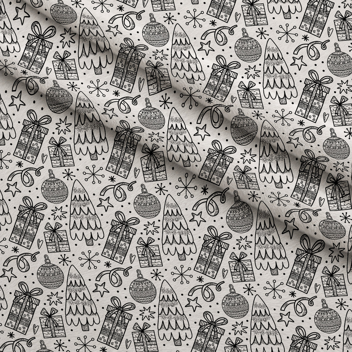 Yuletide Doodles Pattern 5 Minky Fabric — plush minky folded close-up preview (mv-minky-v1:lying)
