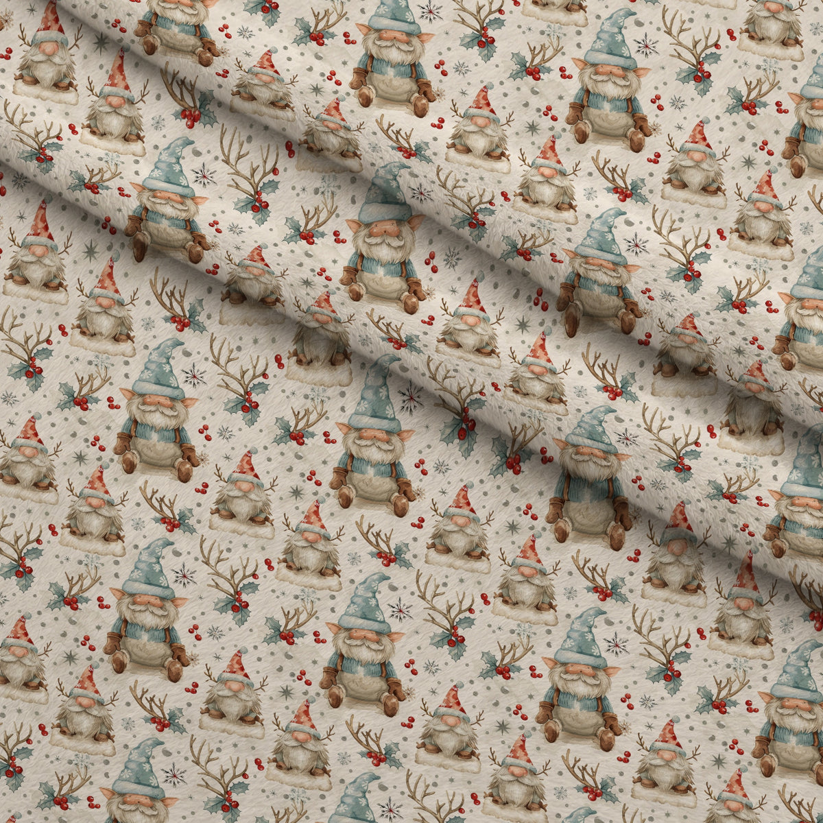 Yuletide Elves Pattern 12 Minky Fabric — plush minky folded close-up preview (mv-minky-v1:lying)