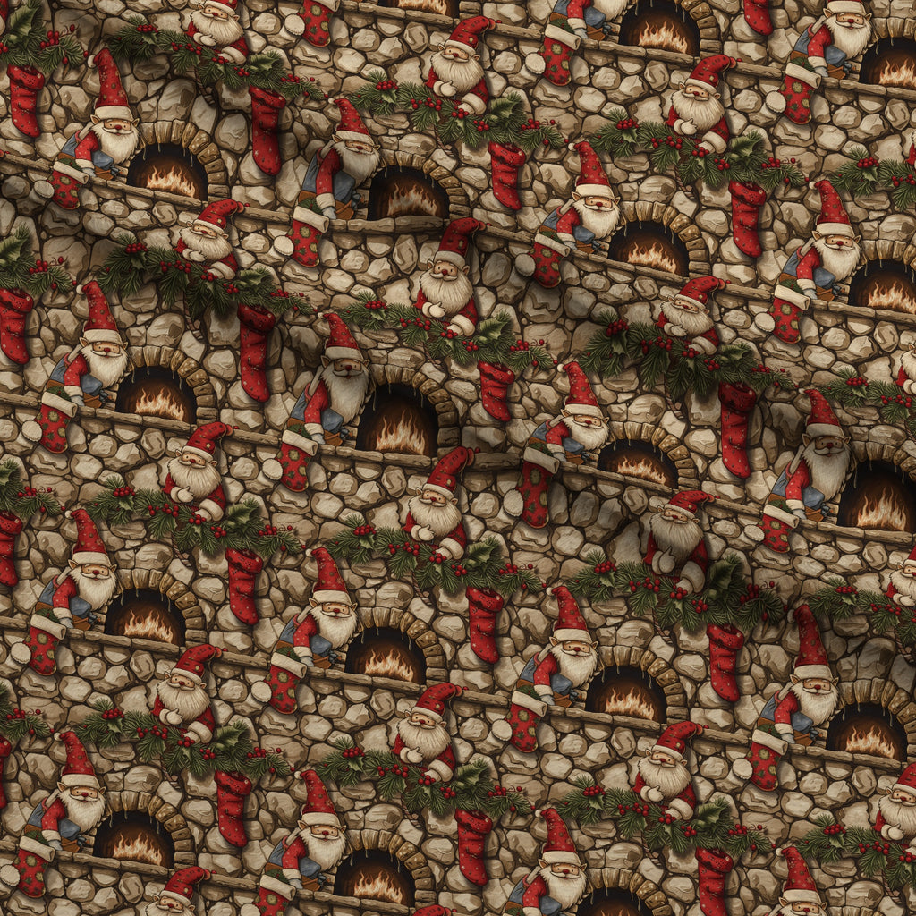 Yuletide Elves Pattern 3 Minky Fabric — plush minky folded close-up preview (mv-minky-v1:lying)