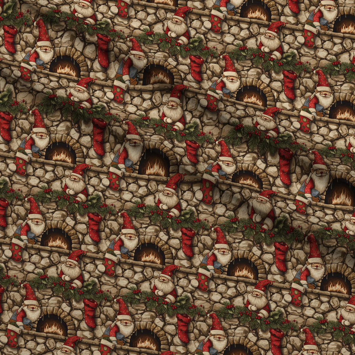 Yuletide Elves Pattern 3 Minky Fabric — plush minky folded close-up preview (mv-minky-v1:lying)
