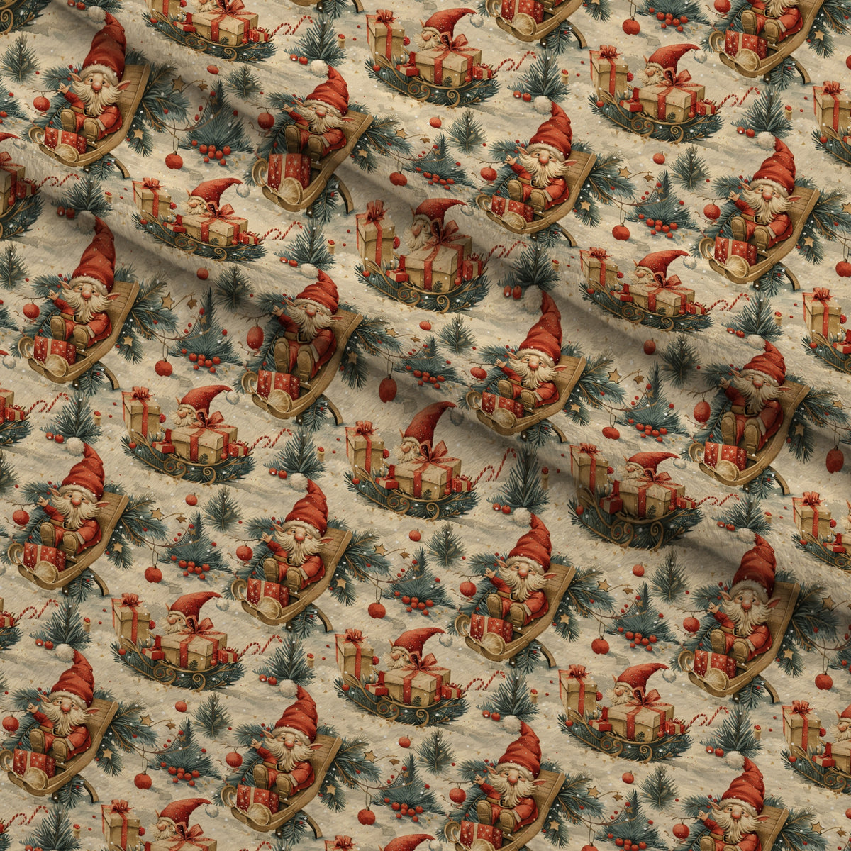 Yuletide Elves Pattern 4 Minky Fabric — plush minky folded close-up preview (mv-minky-v1:lying)