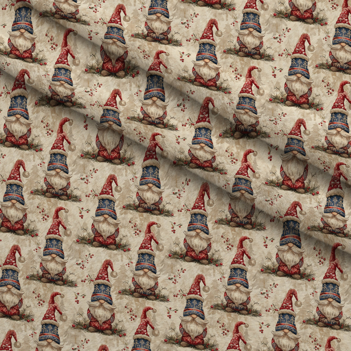 Yuletide Elves Pattern 5 Minky Fabric — plush minky folded close-up preview (mv-minky-v1:lying)