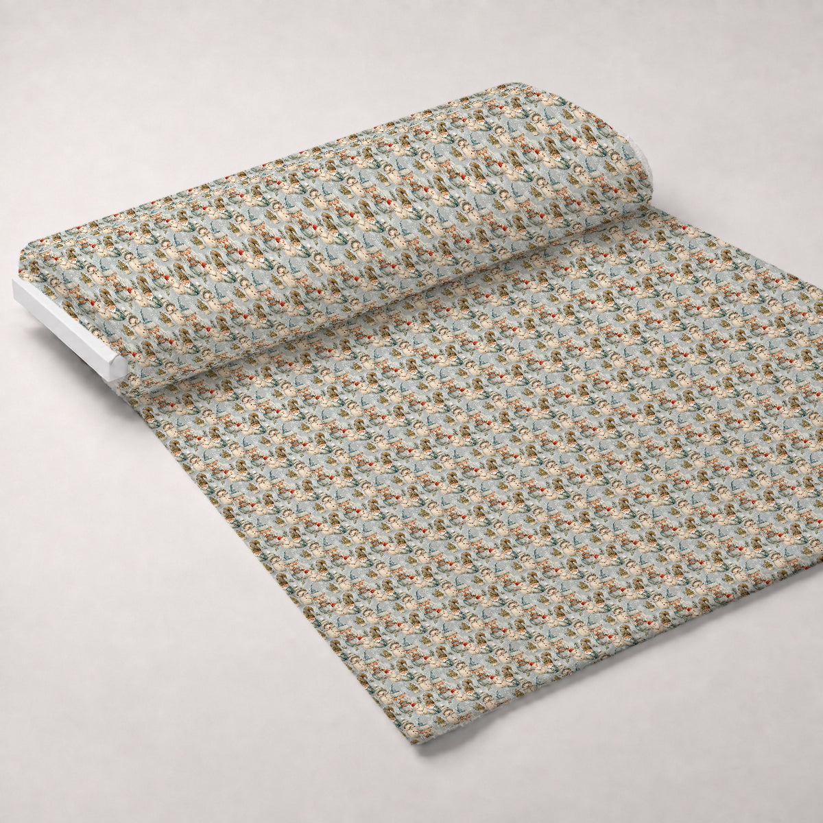 Yuletide Elves Pattern 7 Minky Fabric — plush minky unrolled bolt preview (mv-minky-v1:bolt)