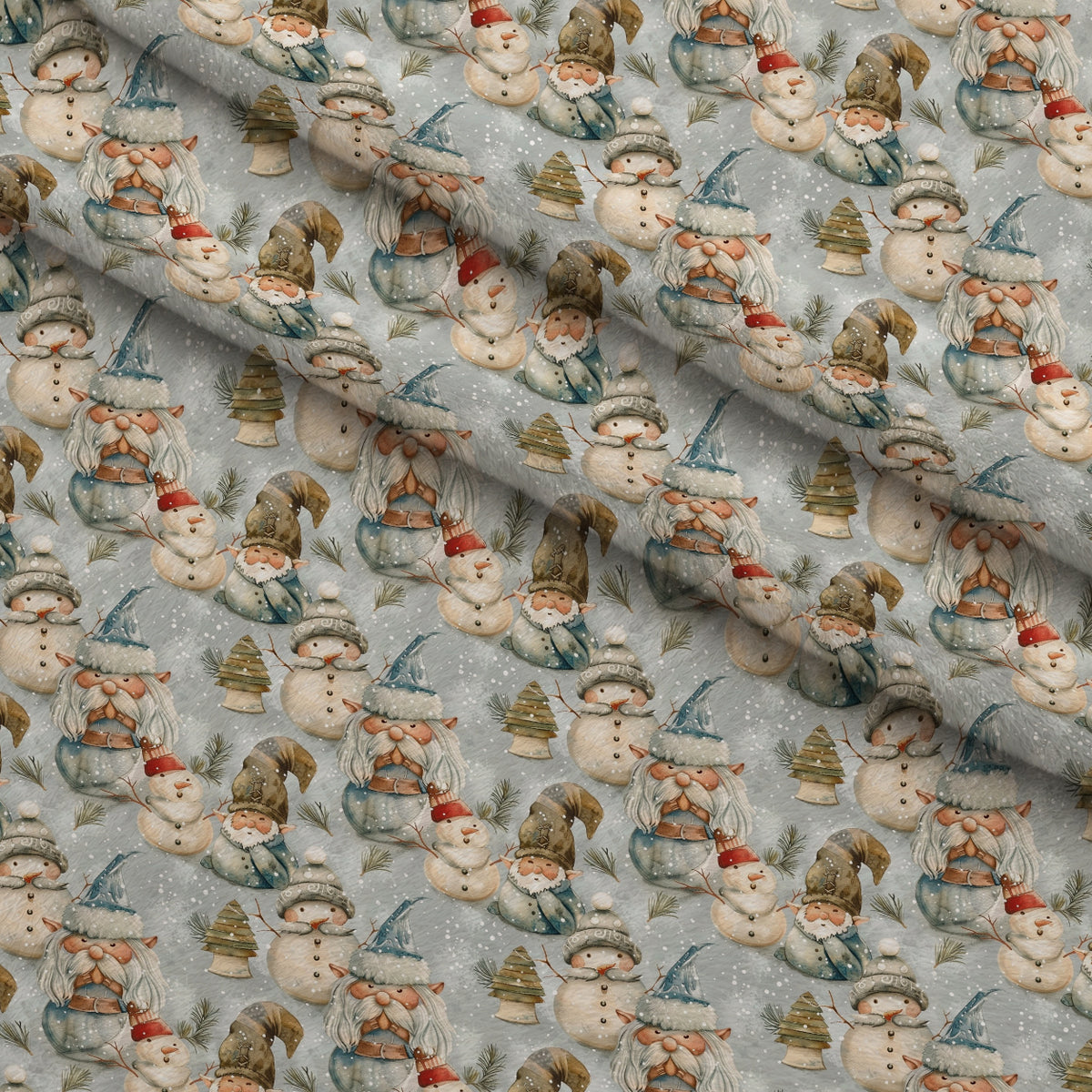 Yuletide Elves Pattern 7 Minky Fabric — plush minky folded close-up preview (mv-minky-v1:lying)