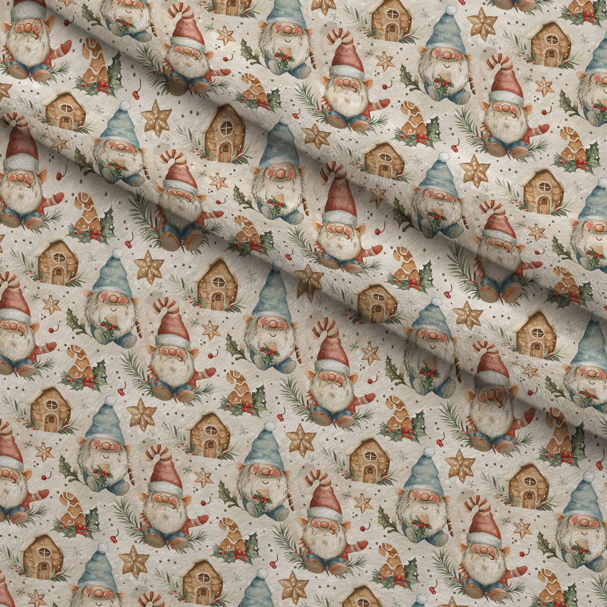 Yuletide Elves Pattern 8 Minky Fabric — plush minky folded close-up preview (mv-minky-v1:lying)