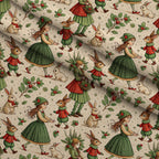 Yuletide Hare Pattern 30 Minky Fabric — plush minky folded close-up preview (mv-minky-v1:lying)