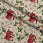 Yuletide Hare Pattern 36 Minky Fabric — plush minky folded close-up preview (mv-minky-v1:lying)