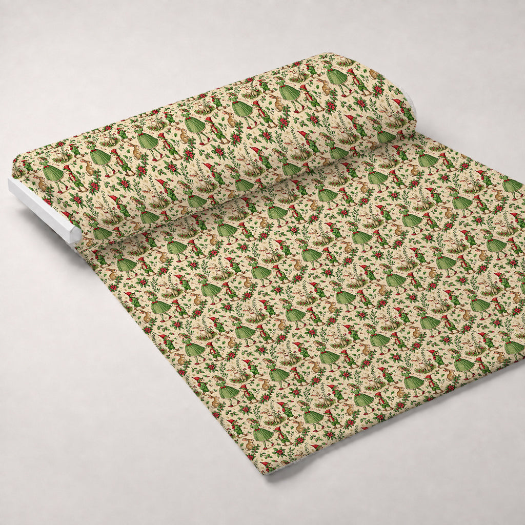 Yuletide Hare Pattern 39 Minky Fabric — plush minky unrolled bolt preview (mv-minky-v1:bolt)